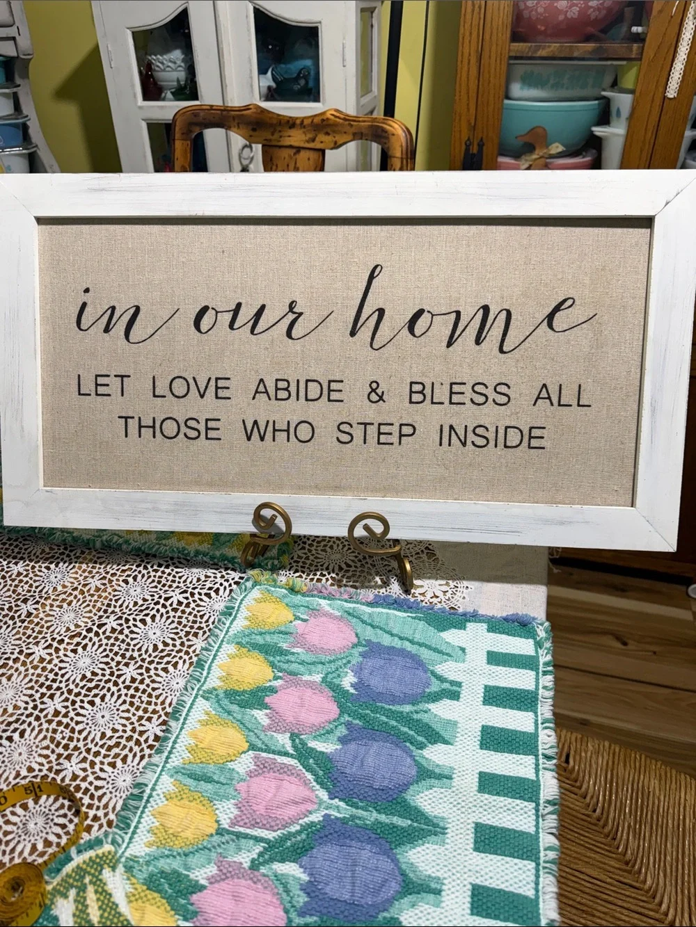 In Our Home Framed Wall Sign - Neutral Script